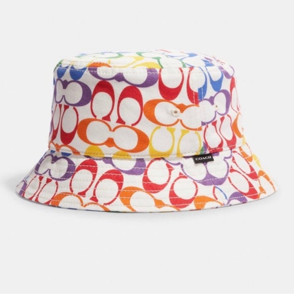 COACH PRIDE 🏳️‍🌈 Rainbow Signature Bucket Hat NEW NWT XS/S - Picture 1 of 5